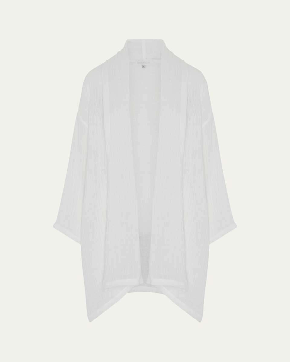 Wide A-Line Scrunch Shawl Collar Jacket (Long Plus Length)